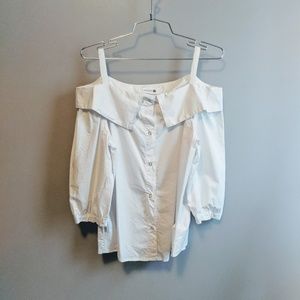 Pixie Market Off the Shoulder Button Down SM